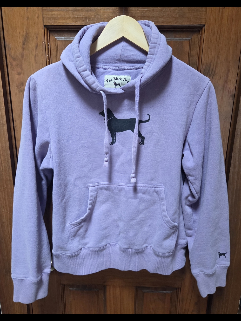 The Black Dog Lavender Hoodie W/ Paint On Sleeve